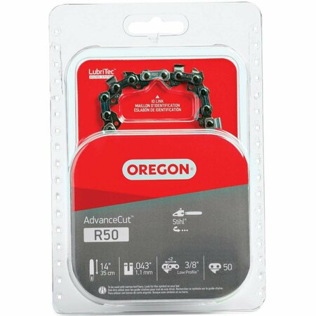 OREGON CUTTING Oregon AdvanceCut LubriTec 14 In. 3/8 In. Low Profile 50 Link Chainsaw Chain R50